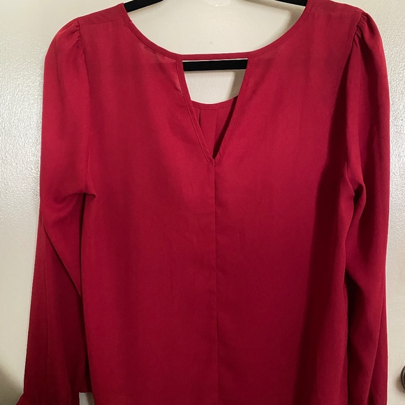 Red Blouse | Office Wear | Contemporary | Casual - Picture 2 of 2